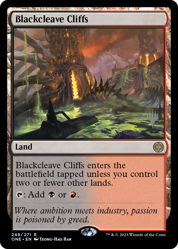 Blackcleave Cliffs (Promo Pack) [Phyrexia: All Will Be One Promos] | The CG Realm