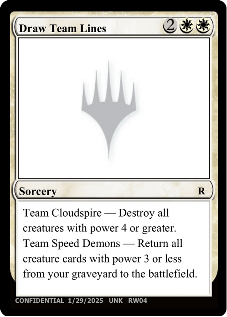 Draw Team Lines (-) - Un-Known Event Playtest Cards