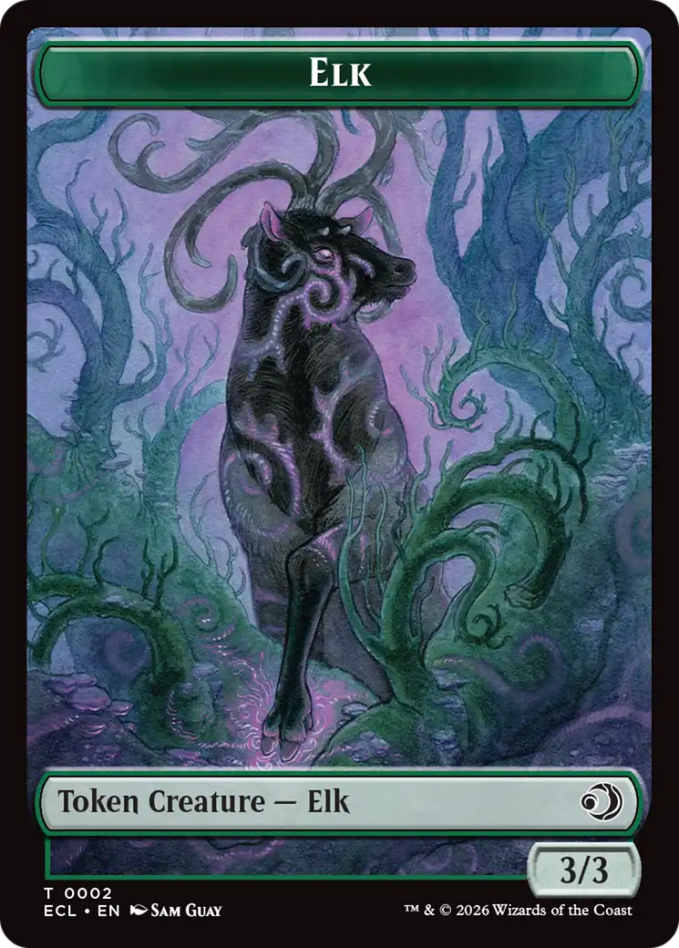 Elk // Emblem - Oko, Shadowmoor Scion Double-Sided Token (ECL-2 // 12) - Lorwyn Eclipsed
