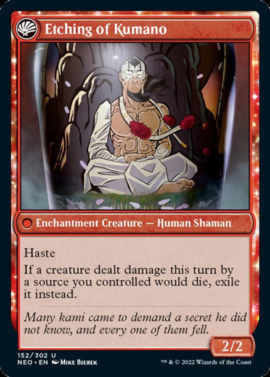 Kumano Faces Kakkazan (NEO-152) - Kamigawa: Neon Dynasty: (fandfc, enchantment)