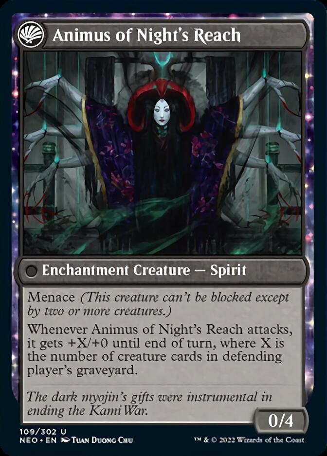 The Long Reach of Night (NEO-109) - Kamigawa: Neon Dynasty: (fandfc, enchantment)