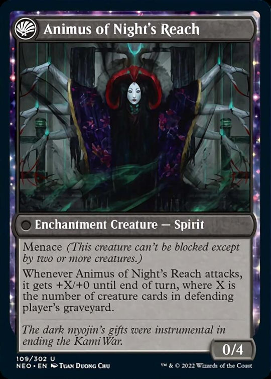 The Long Reach of Night (NEO-109) - Kamigawa: Neon Dynasty: (fandfc, enchantment)