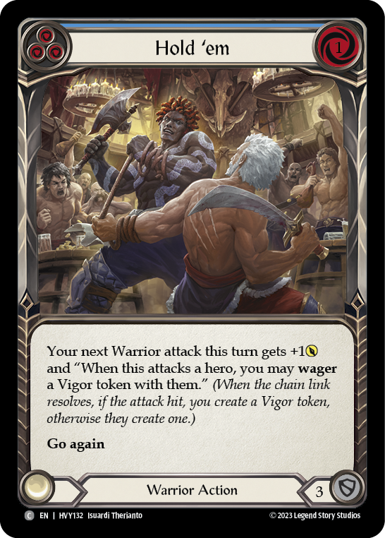 Hold 'em (Blue) [HVY132] (Heavy Hitters)  Rainbow Foil | The CG Realm
