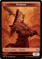 Dragon (0011) // Warrior Double-Sided Token [Tarkir: Dragonstorm Tokens] | The CG Realm