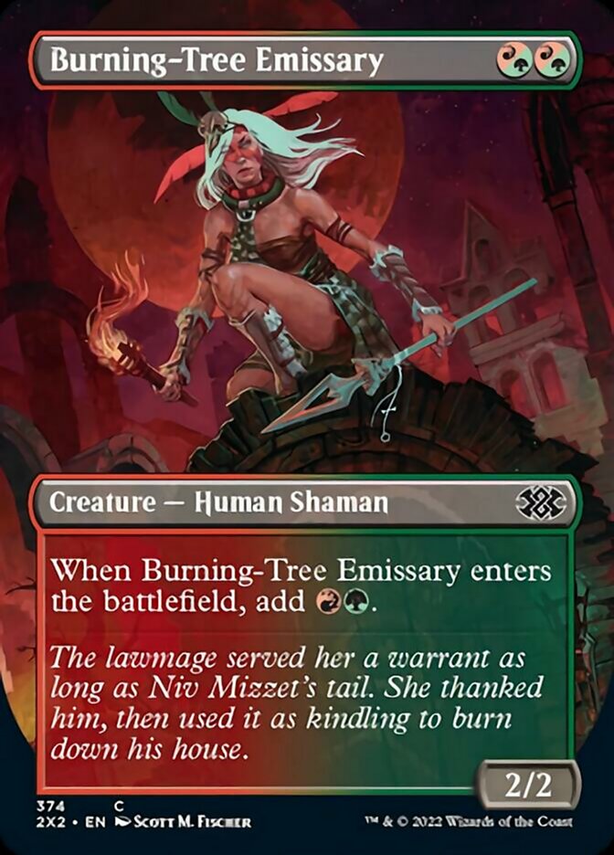 Burning-Tree Emissary (Borderless Alternate Art) [Double Masters 2022] | The CG Realm