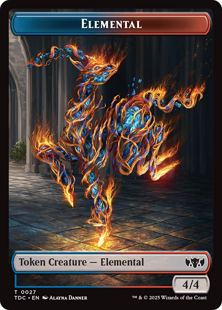 Elemental (0027) // Monk Double-Sided Token [Tarkir: Dragonstorm Commander Tokens] | The CG Realm