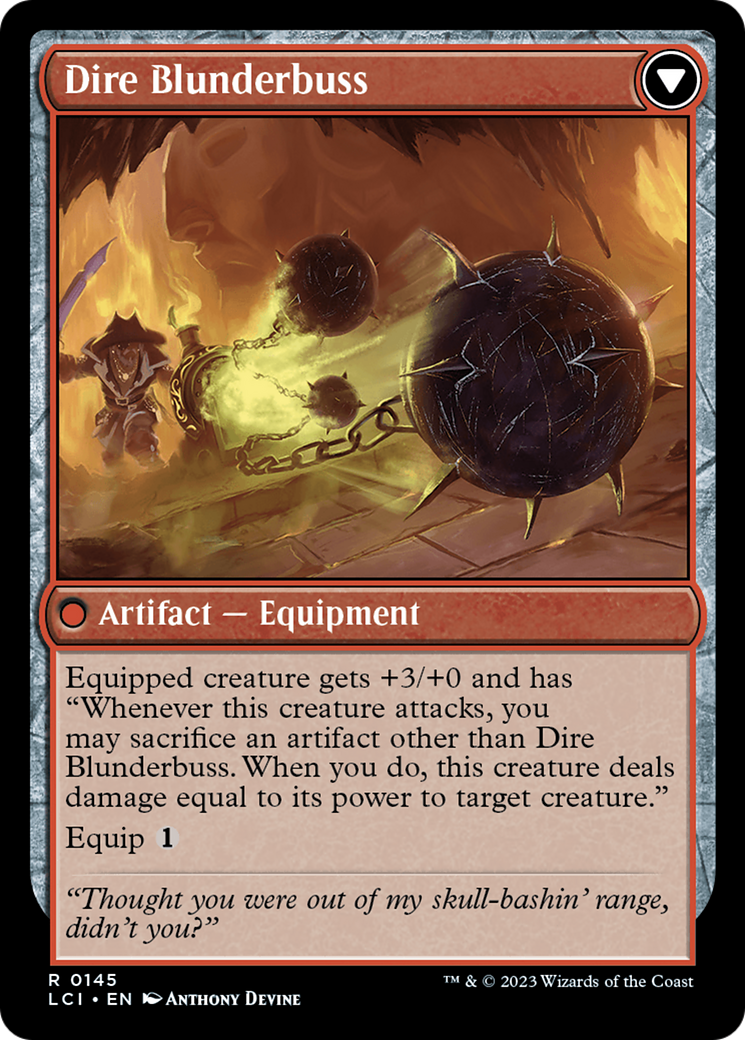 Dire Flail // Dire Blunderbuss [The Lost Caverns of Ixalan Prerelease Cards] | The CG Realm