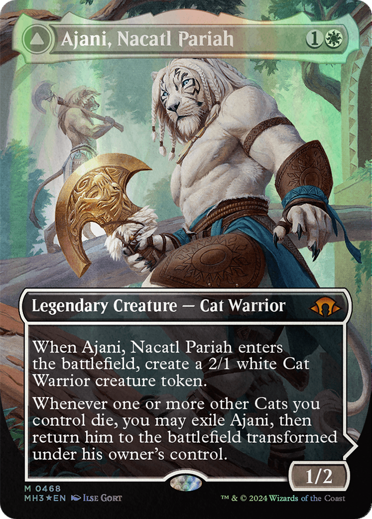 Ajani, Nacatl Pariah (Borderless) (Textured Foil) (MH3-468) - Modern Horizons 3 Foil