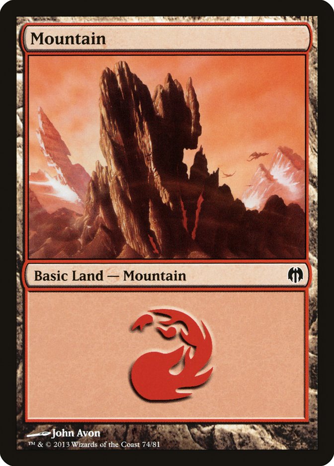 Mountain (74) [Duel Decks: Heroes vs. Monsters] | The CG Realm