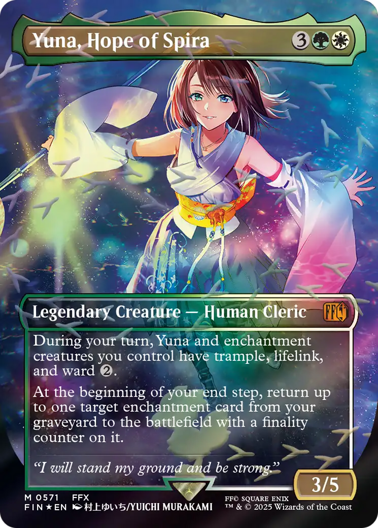 Yuna, Hope of Spira (Borderless) (Chocobo Track Foil) [FINAL FANTASY] | The CG Realm