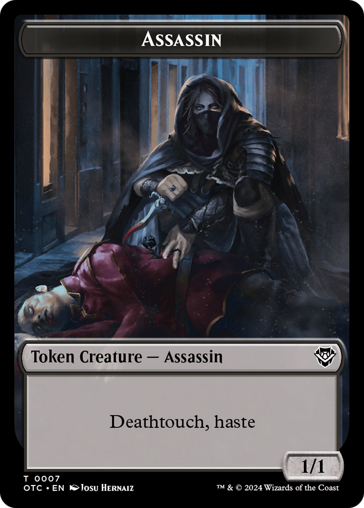 Assassin // Food Double-Sided Token [Outlaws of Thunder Junction Commander Tokens] | The CG Realm