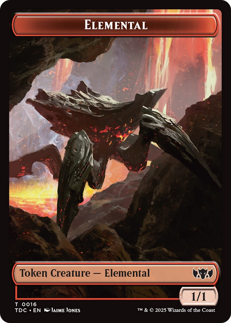 Elemental (0016) // Gold Double-Sided Token [Tarkir: Dragonstorm Commander Tokens] | The CG Realm