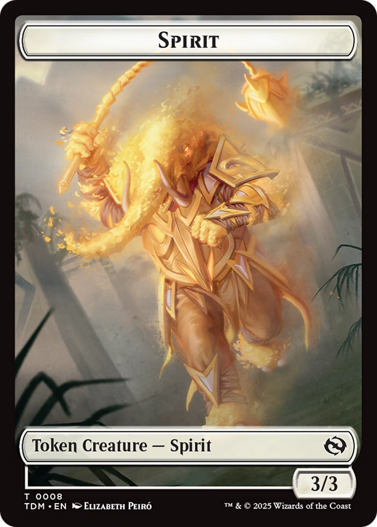 Spirit (0008) // Spirit (0009) Double-Sided Token (TDM-8 // 9) - Tarkir: Dragonstorm