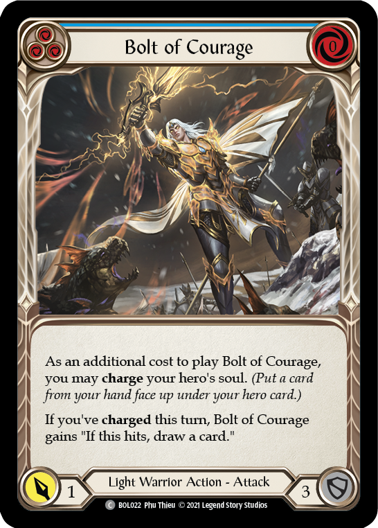 Bolt of Courage (Blue) [BOL022] (Monarch Boltyn Blitz Deck) | The CG Realm