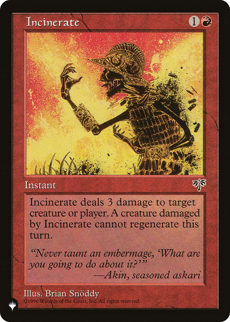 Incinerate [The List] | The CG Realm