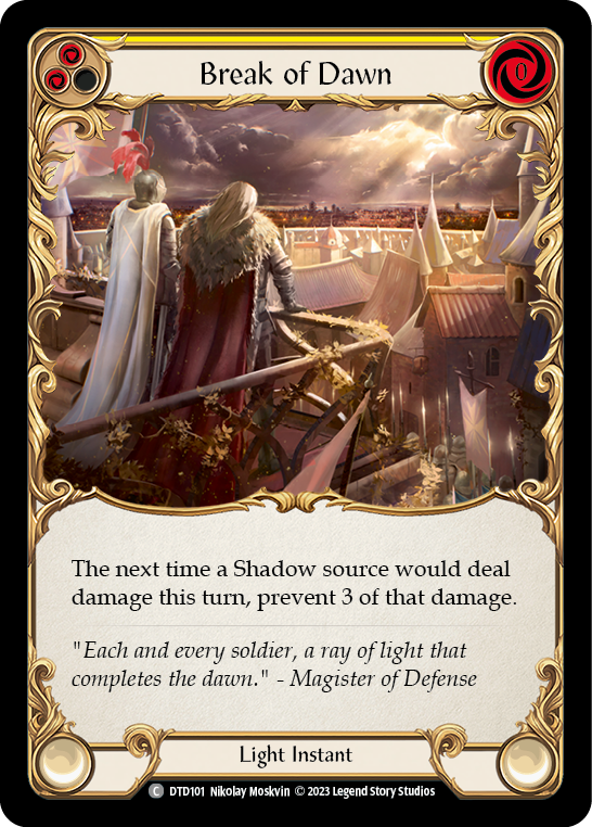 Break of Dawn (Yellow) [DTD101] (Dusk Till Dawn)  Rainbow Foil | The CG Realm