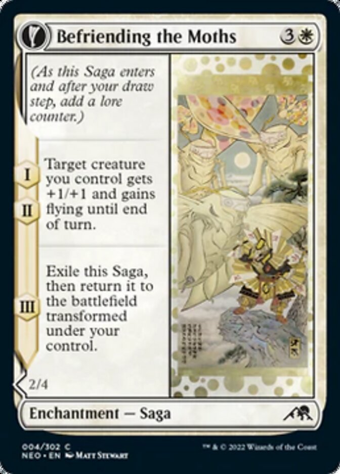 Befriending the Moths (NEO-004) - Kamigawa: Neon Dynasty: (fandfc, enchantment)