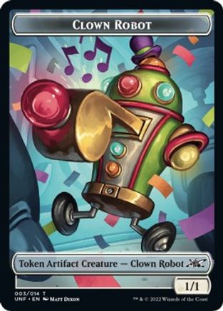Clown Robot (003) // Treasure (012) Double-sided Token (UNF-) - Unfinity Foil