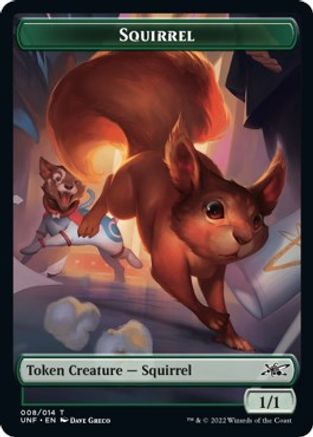 Squirrel // Treasure (012) Double-sided Token (UNF-) - Unfinity Foil