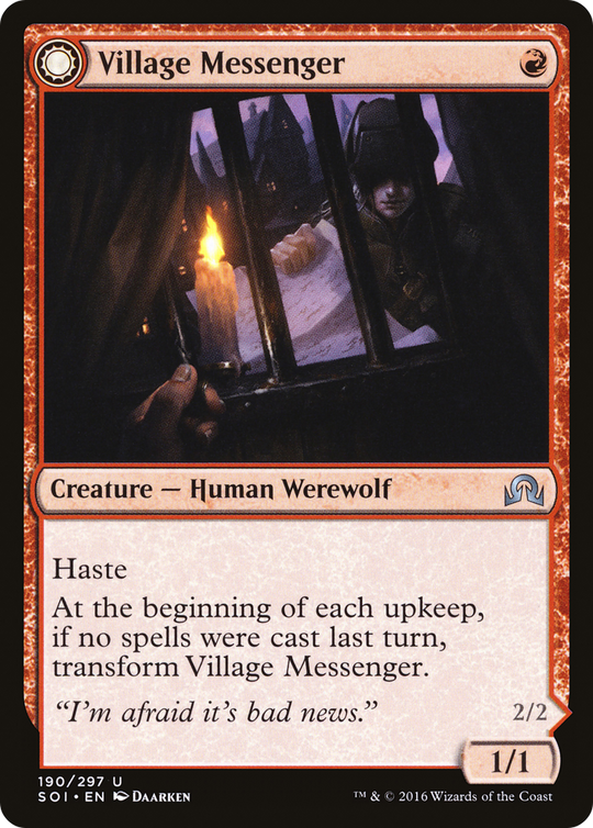 Village Messenger (SOI-190) - Shadows over Innistrad: (Double Faced Transform)