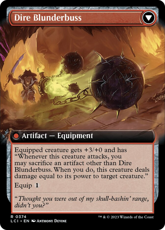 Dire Flail (Extended Art) (LCI-374) - The Lost Caverns of Ixalan: (Extended Art)