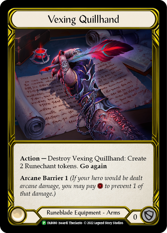 Vexing Quillhand (Golden) [FAB080] (Promo)  Cold Foil | The CG Realm