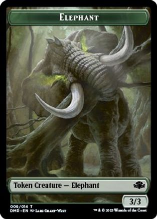 Elephant // Elemental Double-Sided Token (DMR-9 // 6) - Dominaria Remastered Foil