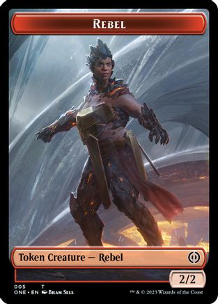 Rebel // The Hollow Sentinel Double-sided Token (ONE-) - Phyrexia: All Will Be One Foil