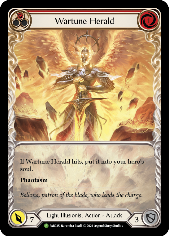 Wartune Herald (Red Extended Art) [FAB035] (Promo)  Rainbow Foil | The CG Realm