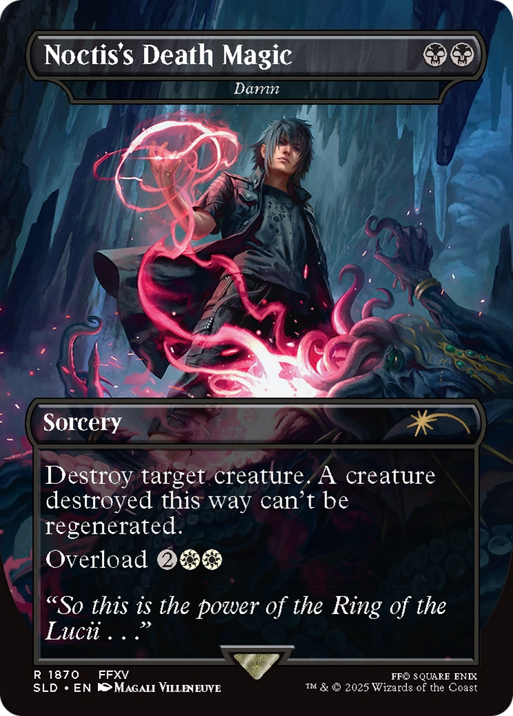 Noctis's Death Magic - Damn (SLD-1870) - Secret Lair Drop / Noctis's Death Magic (Borderless) Foil