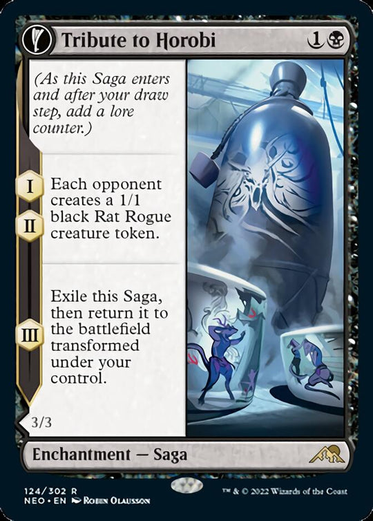 Tribute to Horobi (NEO-124) - Kamigawa: Neon Dynasty: (fandfc, enchantment)