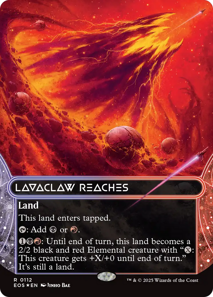Lavaclaw Reaches (0112) (Borderless) (Galaxy Foil) [Edge of Eternities: Stellar Sights] | The CG Realm