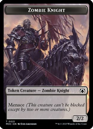 Zombie Knight // Human Double-Sided Token (MOC-21 // 6) - Commander: March of the Machine