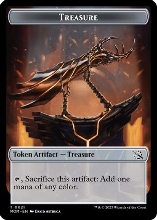 Treasure (0021) // Dinosaur Double-Sided Token (MOM-21 // 7) - March of the Machine Foil