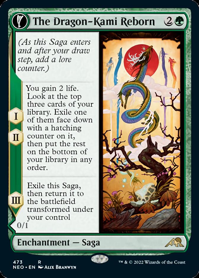 The Dragon-Kami Reborn (Extended Art) (NEO-473) - Kamigawa: Neon Dynasty: (Extended Art, fandfc, enchantment)