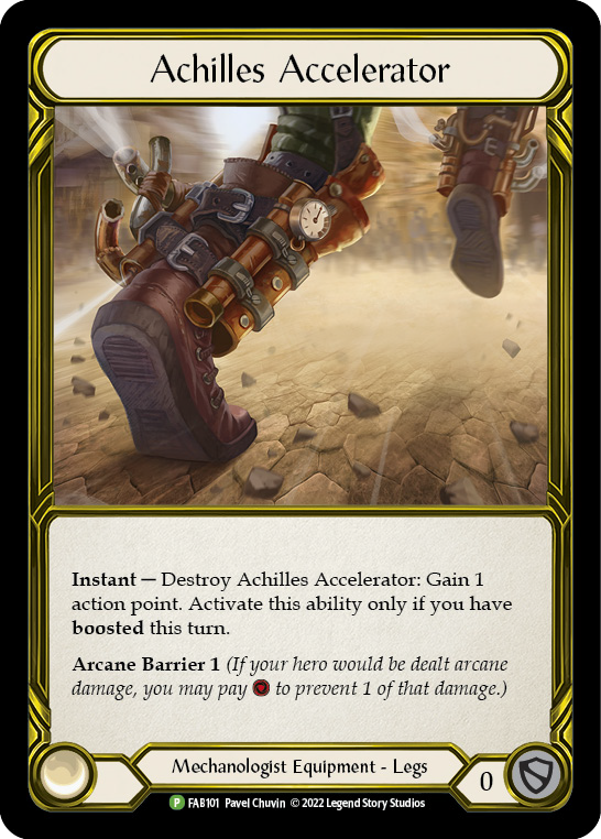 Achilles Accelerator (Golden) [FAB101] (Promo)  Cold Foil | The CG Realm