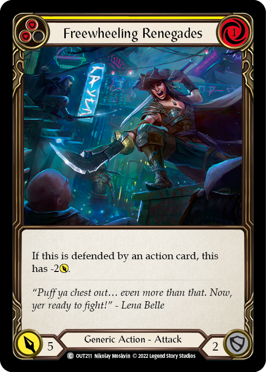 Freewheeling Renegades (Yellow) [OUT211] (Outsiders)  Rainbow Foil | The CG Realm