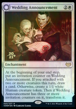 Wedding Announcement (PRE-045) - Innistrad: Crimson Vow Promos: (Double Faced Transform) Foil