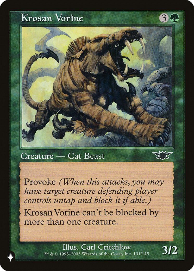 Krosan Vorine [The List] | The CG Realm