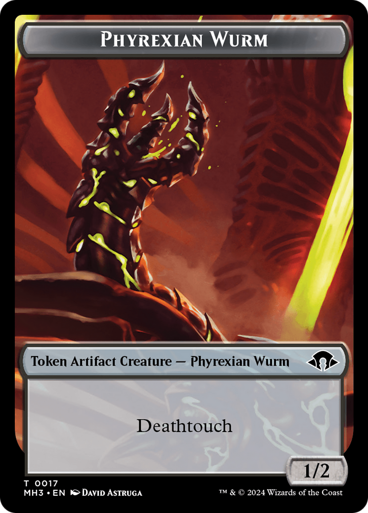 Servo // Phyrexian Wurm (0017) Double-Sided Token (MH3-33 // 17) - Modern Horizons 3 Foil