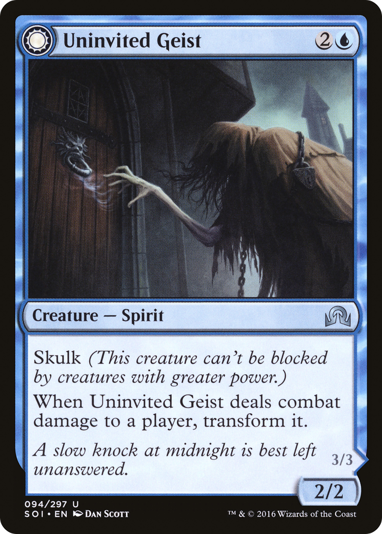 Uninvited Geist (SOI-094) - Shadows over Innistrad: (Double Faced Transform)