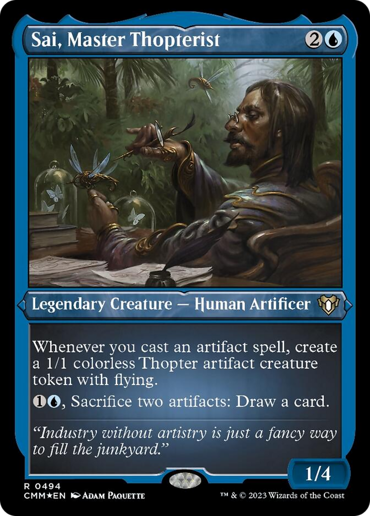 Sai, Master Thopterist (Foil Etched) [Commander Masters] | The CG Realm