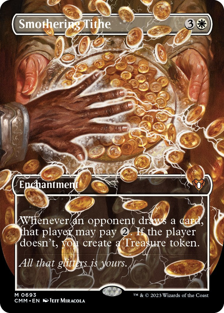 Smothering Tithe (Borderless Alternate Art) [Commander Masters] | The CG Realm