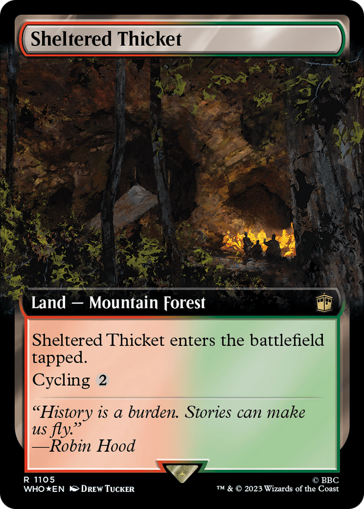 Sheltered Thicket (Extended Art) (Surge Foil) [Doctor Who] | The CG Realm