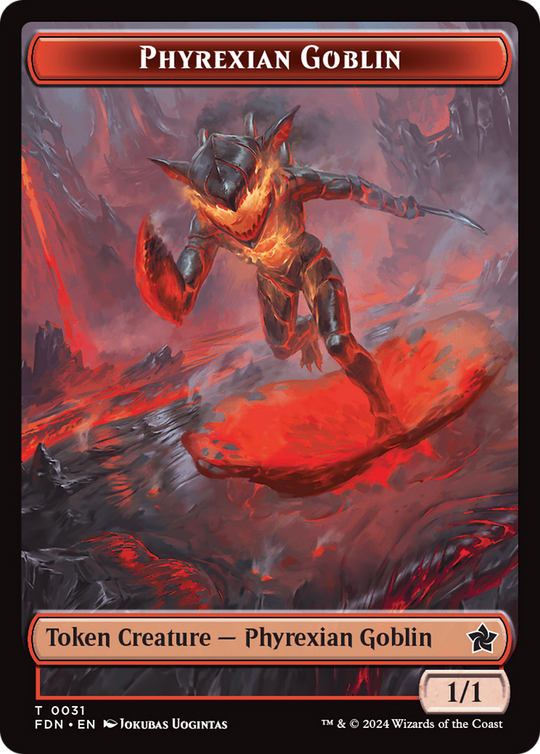 Cat (0027) // Phyrexian Goblin Double-Sided Token (FDN-27 // 31) - Foundations