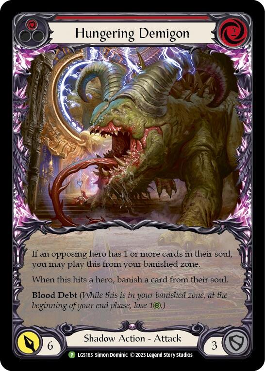 Hungering Demigon (Red) [LGS165] (Promo)  Rainbow Foil | The CG Realm