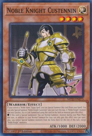 Noble Knight Custennin (MP23-EN275) - 25th Anniversary Tin: Dueling Heroes Mega Pack 1st Edition