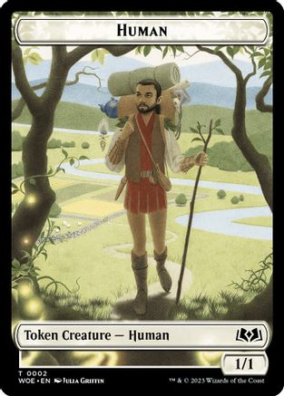 Human // Food (0013) Double-Sided Token (WOE-2 // 13) - Wilds of Eldraine Foil