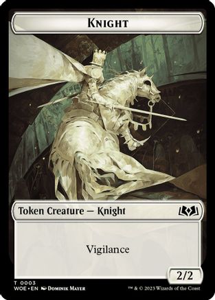 Knight // Food (0010) Double-Sided Token (WOE-3 // 10) - Wilds of Eldraine Foil
