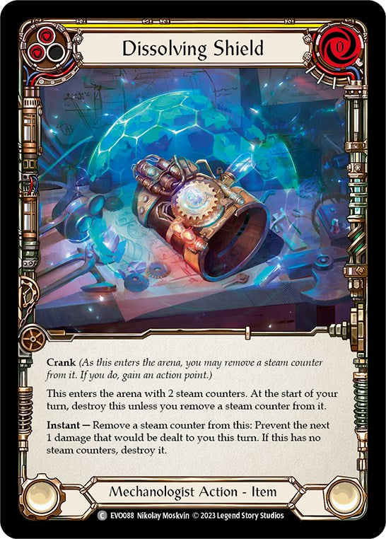 Dissolving Shield (Yellow) [EVO088] (Bright Lights)  Rainbow Foil | The CG Realm